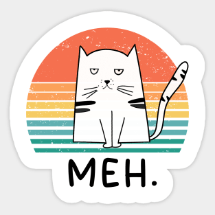 Funny Meh Cat Gift for Cat Lovers Sticker